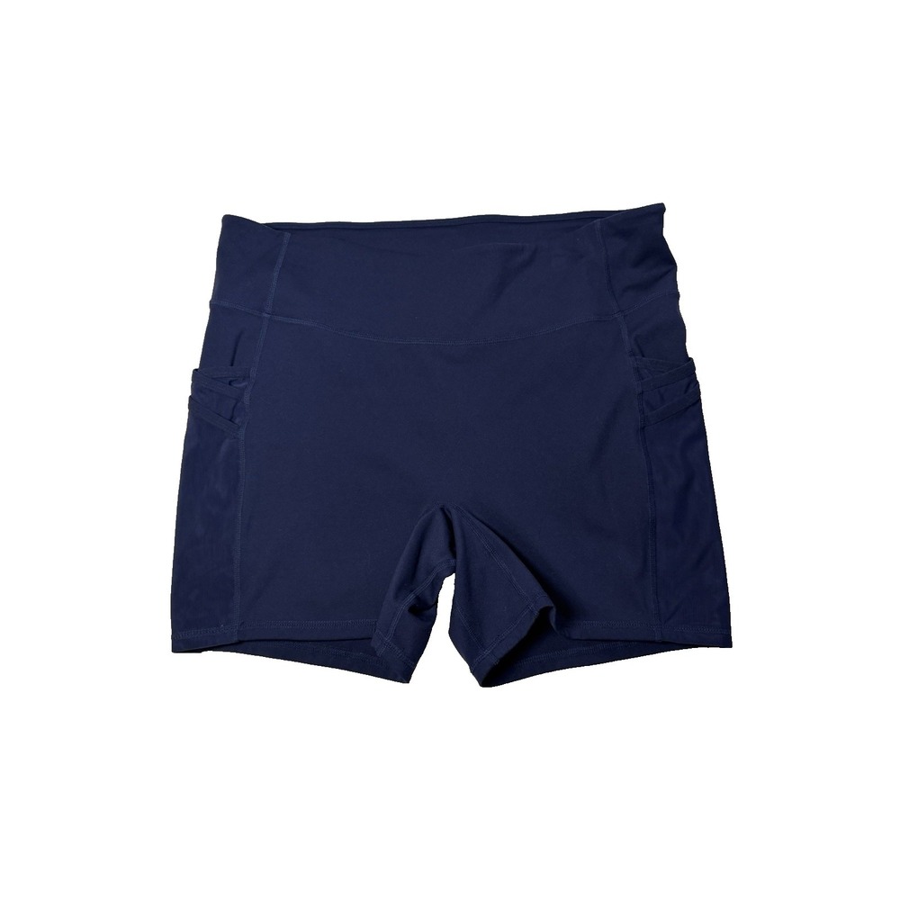 Fabletics Navy Blue Motion365 High-Waisted Pocket Bike Shorts - Size 1X